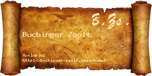 Buchinger Zsolt névjegykártya